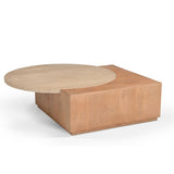 Design Bijzettafel - Naturel Mangohout & Travertin - 60 cm End Tables Starfurn