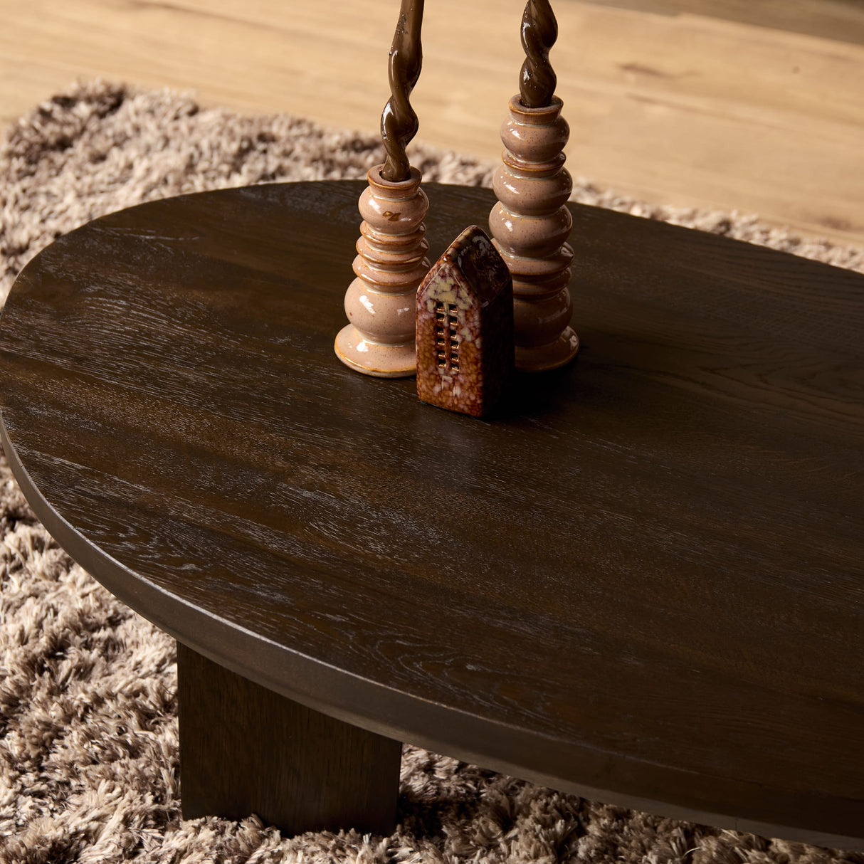 Design Salontafel - Bruin Eikenhout - 130 cm - Organische Vorm Coffee Tables Starfurn