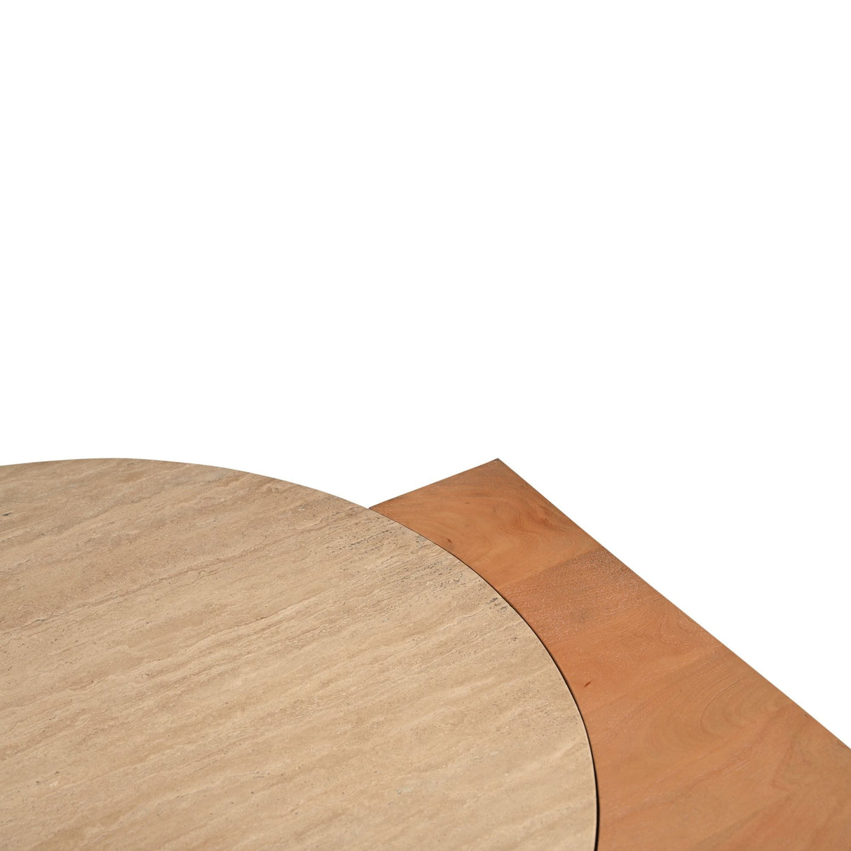 Design Salontafel - Naturel Mangohout & Travertin - 103 cm Coffee Tables Starfurn