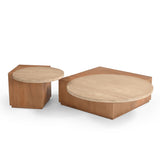 Design Salontafel - Naturel Mangohout & Travertin - 103 cm Coffee Tables Starfurn