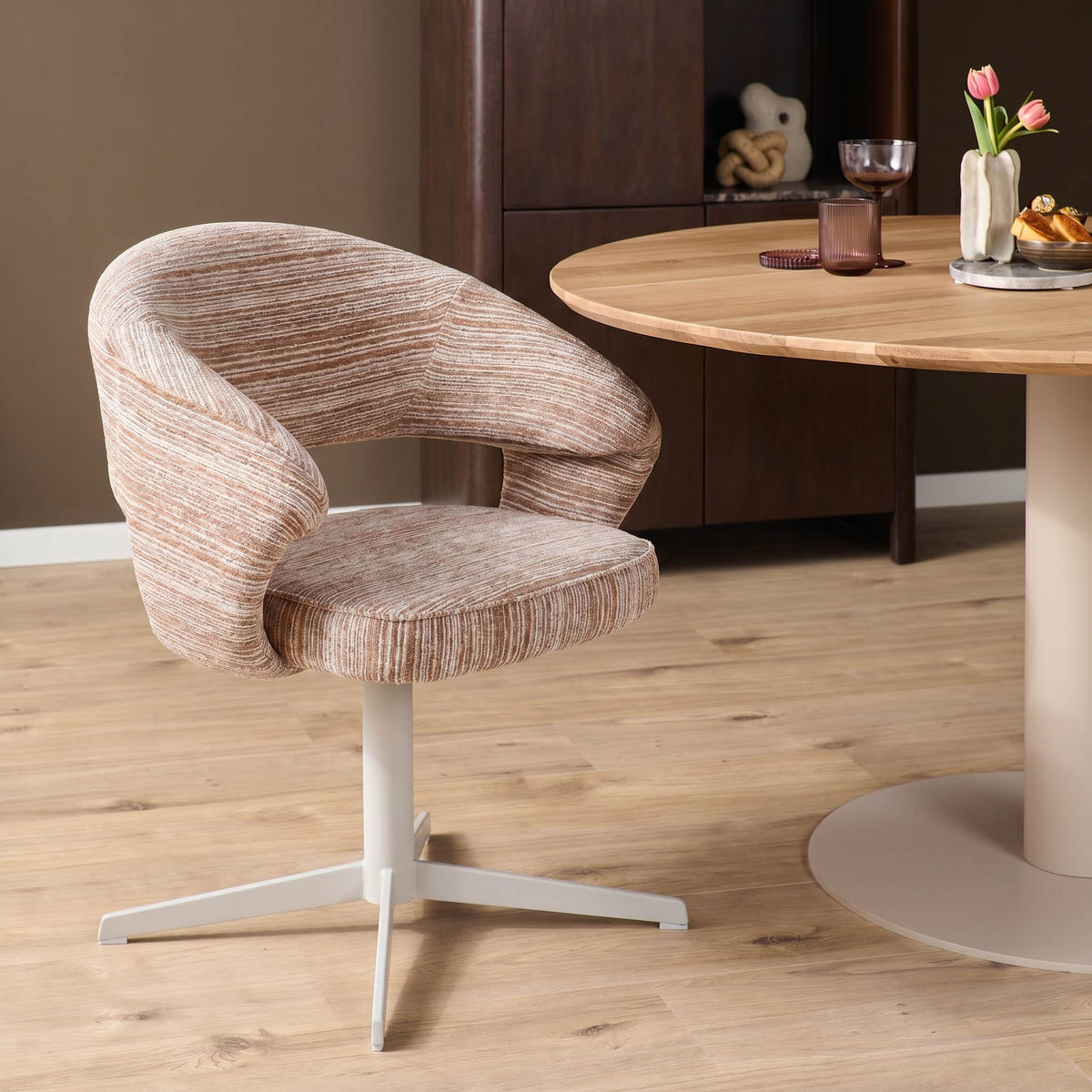 Draaibare eetkamerstoel Jade Taupe Starfurn
