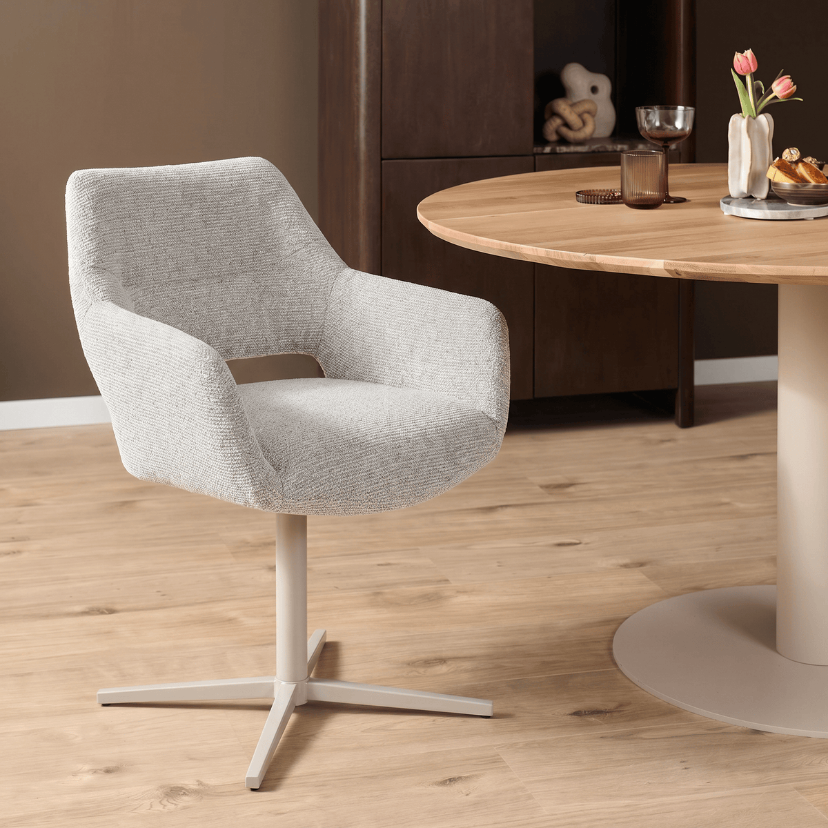 Draaibare eetkamerstoel Lux Beige Starfurn