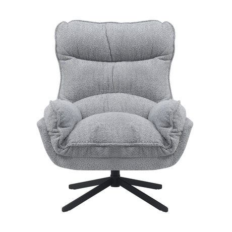 Lichtgrijze draaibare fauteuil van polyester, foto 3