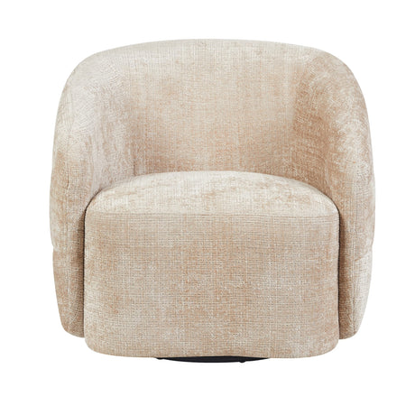 Draaifauteuil in beige met zachte, afgeronde vormen, foto 3