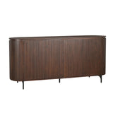 Dressoir van bruin mangohout met verticaal lattenpatroon en 3 deuren, 210 cm breed, foto 3