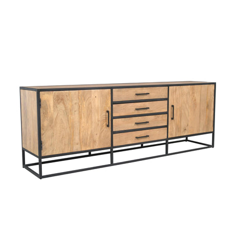 Dressoir Mangohout Natural - 210 cm - 2 Deuren & 4 Lades Sideboards Starfurn