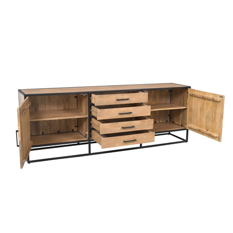 Dressoir Mangohout Natural - 210 cm - 2 Deuren & 4 Lades Sideboards Starfurn