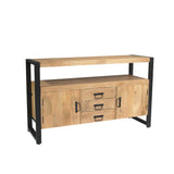 Dressoir - Naturel Mangohout - 135x80 cm - 2 Deuren & 3 Laden Storage Cabinets & Lockers Starfurn