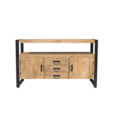 Dressoir - Naturel Mangohout - 135x80 cm - 2 Deuren & 3 Laden Storage Cabinets & Lockers Starfurn