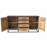 Dressoir - Naturel Mangohout - 165 cm - 2 Deuren & 4 Lades Dressers Starfurn