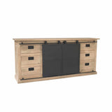 Dressoir - Naturel Mangohout - 200 cm - Schuifdeuren & Laden Storage Cabinets & Lockers Starfurn