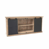 Dressoir - Naturel Mangohout - 200 cm - Schuifdeuren & Laden Storage Cabinets & Lockers Starfurn