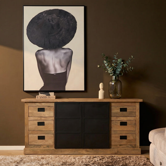 Dressoir - Naturel - Mangohout - Metaal - 200 cm Dressers Starfurn