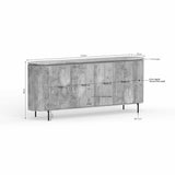 Dressoir - Taupe - Mangohout - 210 cm - 4 Deuren Buffets Starfurn