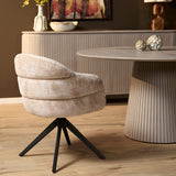 Eetkamerstoel Bella | Beige | Poot Black | Met armleuning Starfurn