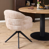 Eetkamerstoel Bella | Beige | Poot Black | Met armleuning Starfurn