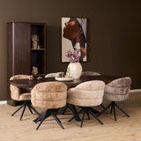 Eetkamerstoel Bella | Beige | Poot Black | Met armleuning Starfurn