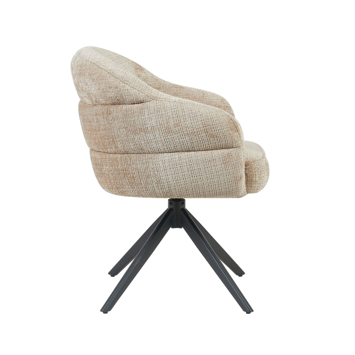 Eetkamerstoel Bella | Beige | Poot Black | Met armleuning Starfurn