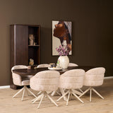 Eetkamerstoel Bella | Beige | Poot Sand | Met armleuning Starfurn