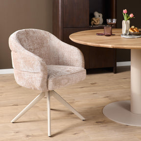 Eetkamerstoel Bella | Beige | Poot Sand | Met armleuning Starfurn