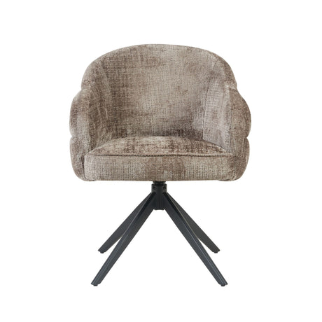 Eetkamerstoel Bella | Clay | Poot Black | Met armleuning Starfurn