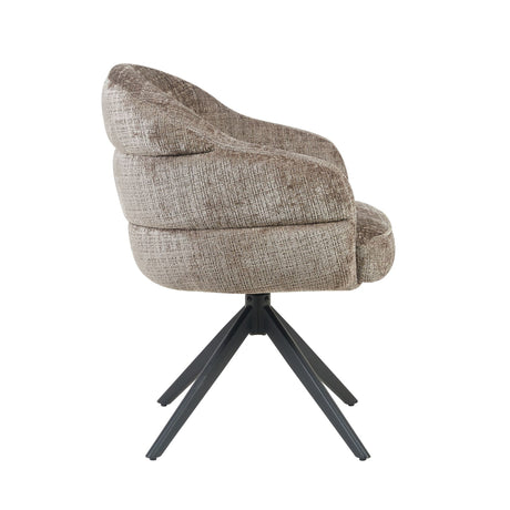 Eetkamerstoel Bella | Clay | Poot Black | Met armleuning Starfurn