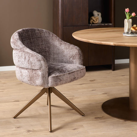 Eetkamerstoel Bella | Clay | Poot Bronze | Met armleuning Starfurn