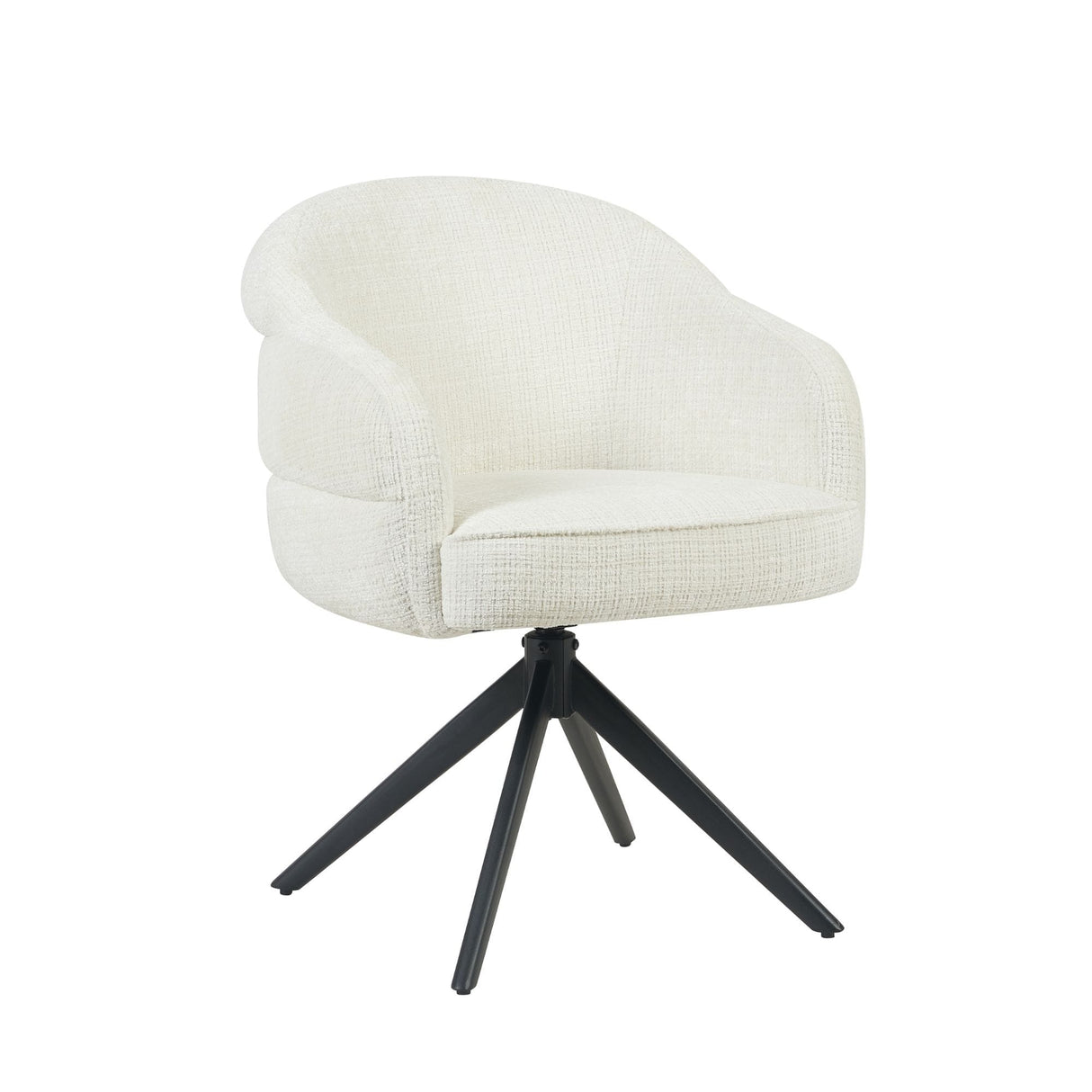 Eetkamerstoel Bella | Off White | Poot Black | Met armleuning Starfurn
