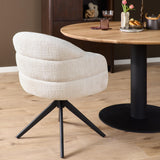 Eetkamerstoel Bella | Off White | Poot Black | Met armleuning Starfurn
