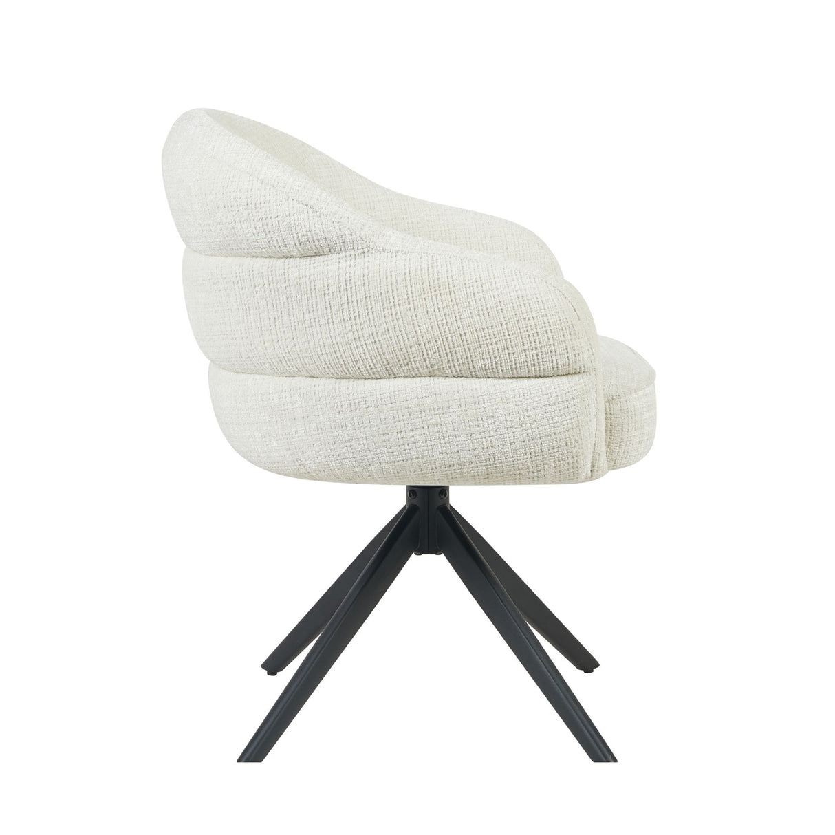 Eetkamerstoel Bella | Off White | Poot Black | Met armleuning Starfurn