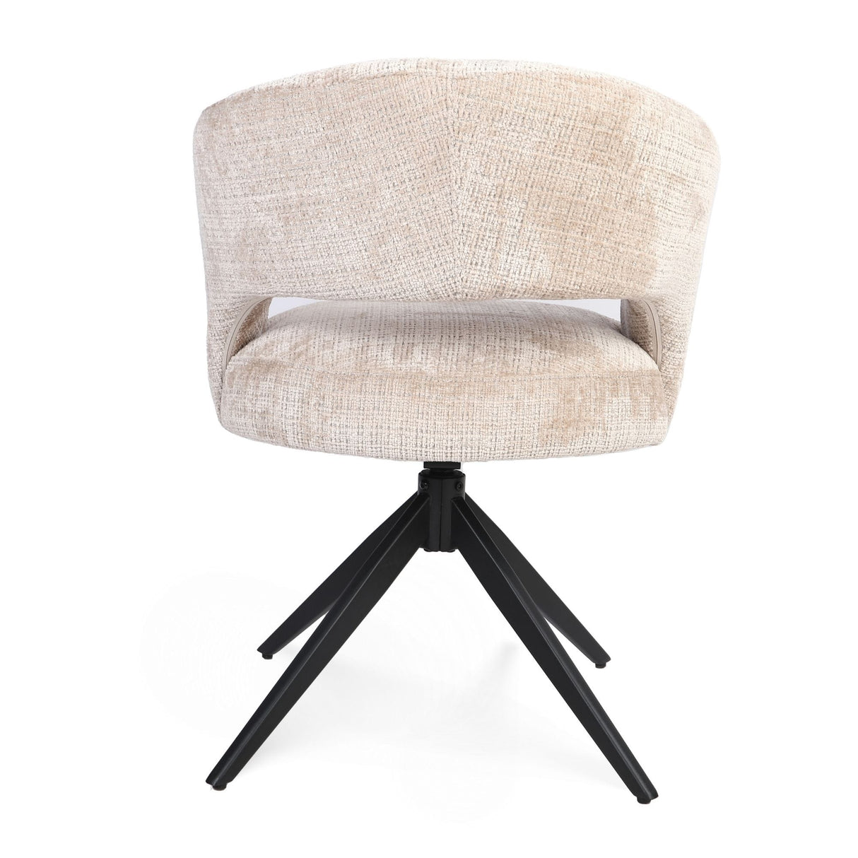Eetkamerstoel Demi | Beige | Poot Black | Met armleuning Starfurn