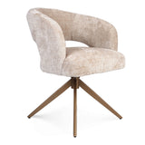 Eetkamerstoel Demi | Beige | Poot Bronze |  Met armleuning Starfurn