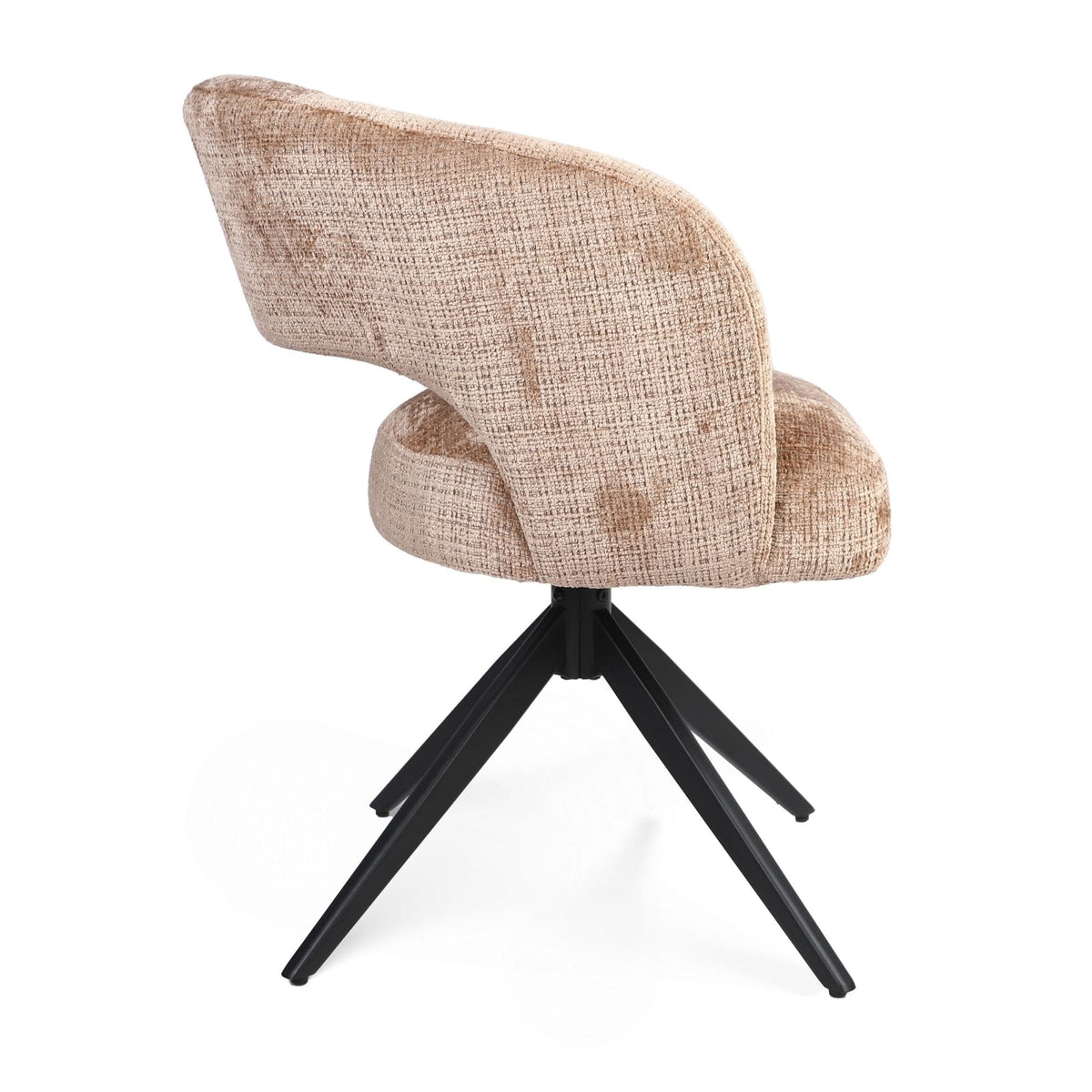 Eetkamerstoel Demi | Cinnamon | Poot Black | Met armleuning Starfurn