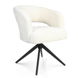 Eetkamerstoel Demi | Off White | Poot Black | Met armleuning Starfurn