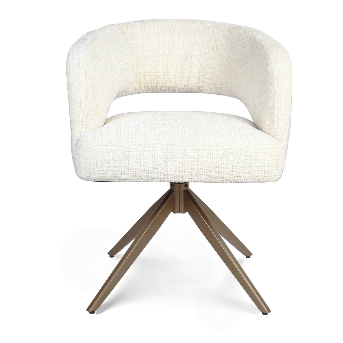Eetkamerstoel Demi | Off White | Poot Bronze | Met armleuning Starfurn