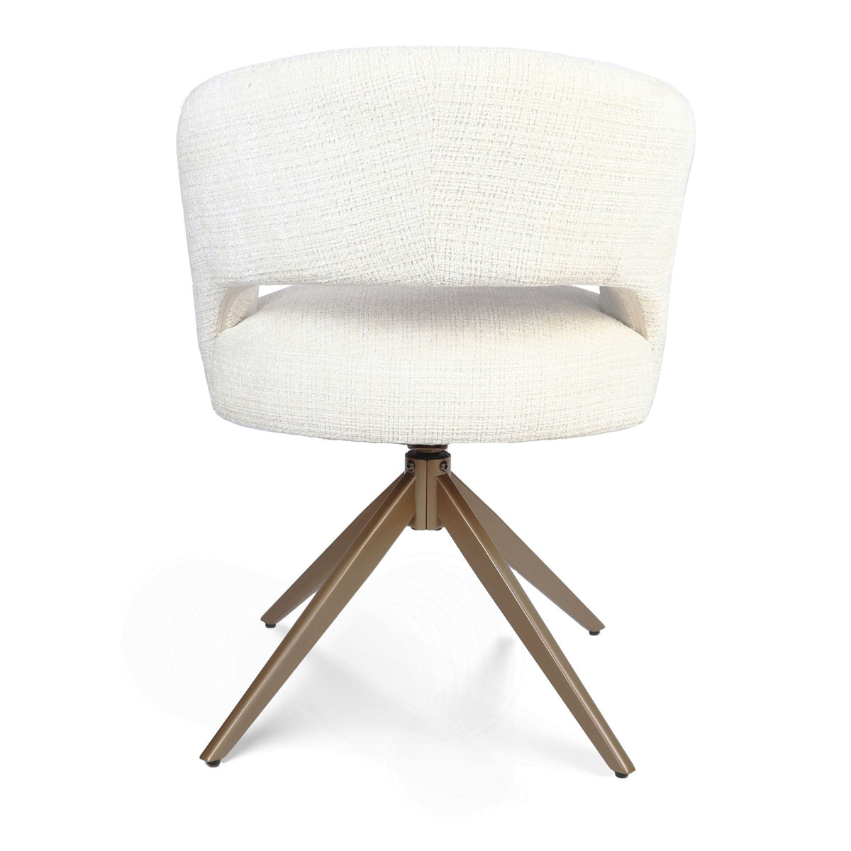 Eetkamerstoel Demi | Off White | Poot Bronze | Met armleuning Starfurn