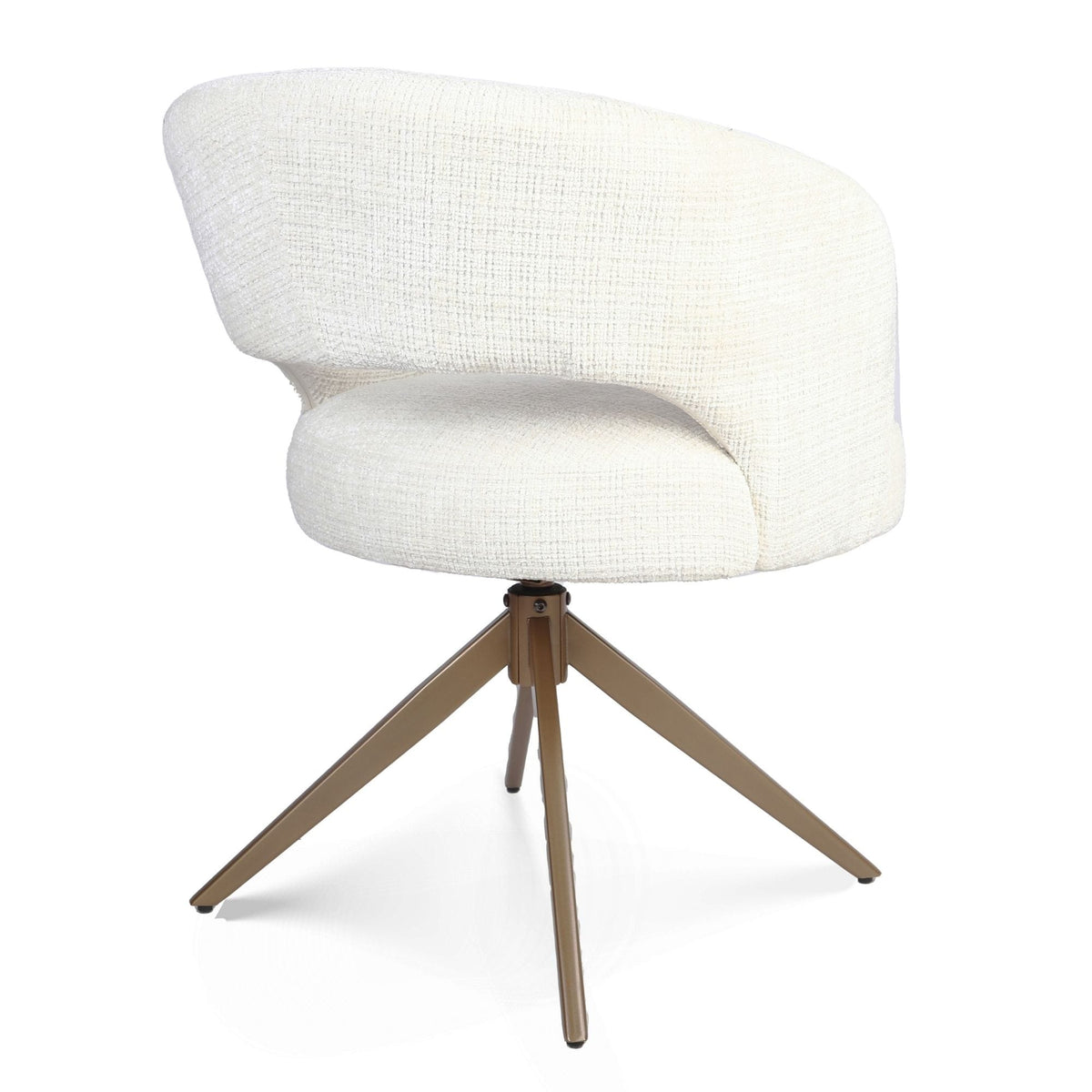 Eetkamerstoel Demi | Off White | Poot Bronze | Met armleuning Starfurn