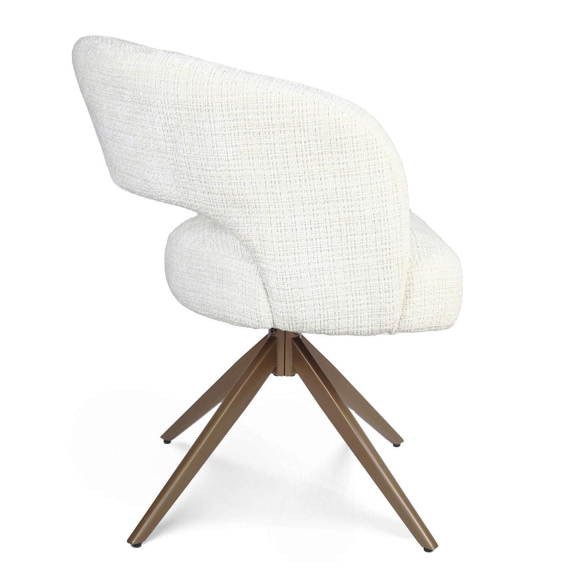 Eetkamerstoel Demi | Off White | Poot Bronze | Met armleuning Starfurn