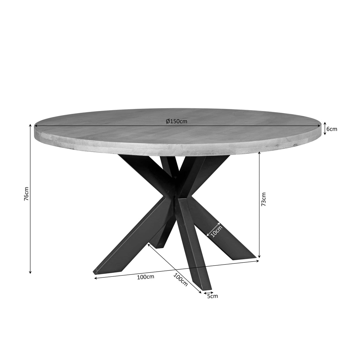 Eettafel Dakota | 150 cm | Rond Starfurn