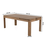 Eettafel Dallas Naturel Mangohout 200 cm Starfurn