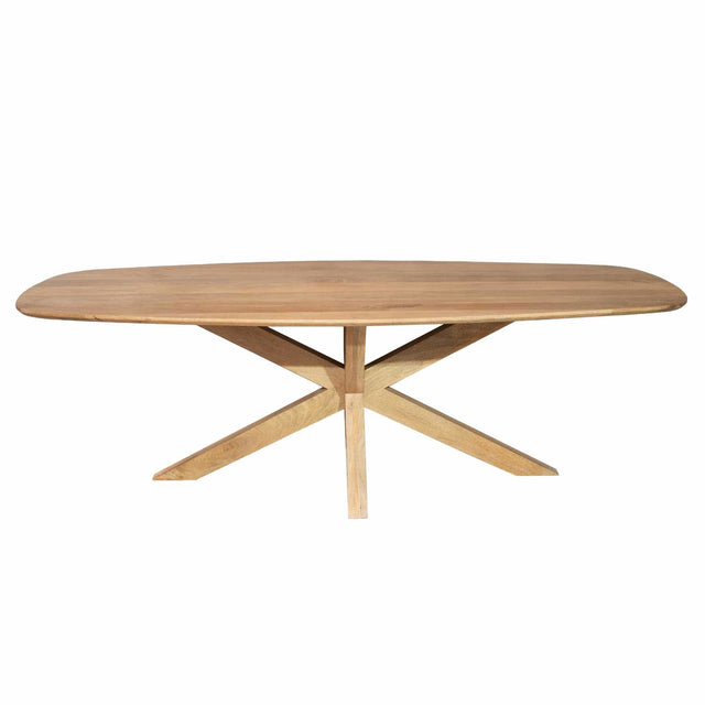 Eettafel - Deens Ovaal Naturel Mangohout - 210x100 cm - Kruispoot Kitchen & Dining Room Tables Starfurn