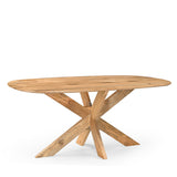 Eettafel Deens Ovaal Runa met Houten Onderstel 220 Benoa