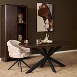 Eettafel Madison Brown | 160 cm | Deens Ovaal | Poot Black Starfurn