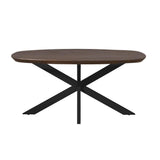 Eettafel Madison Brown | 160 cm | Deens Ovaal | Poot Black Starfurn