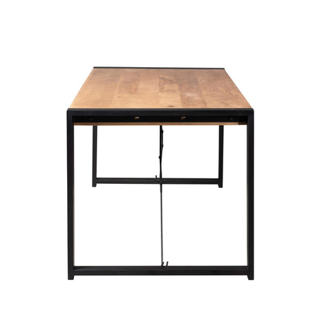 Eettafel - Mangohout - Zwart Metalen U-poten - 140x80 cm