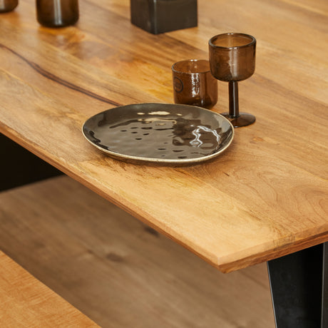 Eettafel van massief mangohout met zwarte metalen poten, 200 cm, foto 5