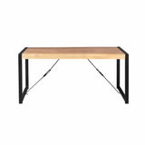 Eettafel - Naturel Mangohout - 180x90 cm - Industrieel U-poot Frame Kitchen & Dining Room Tables Starfurn