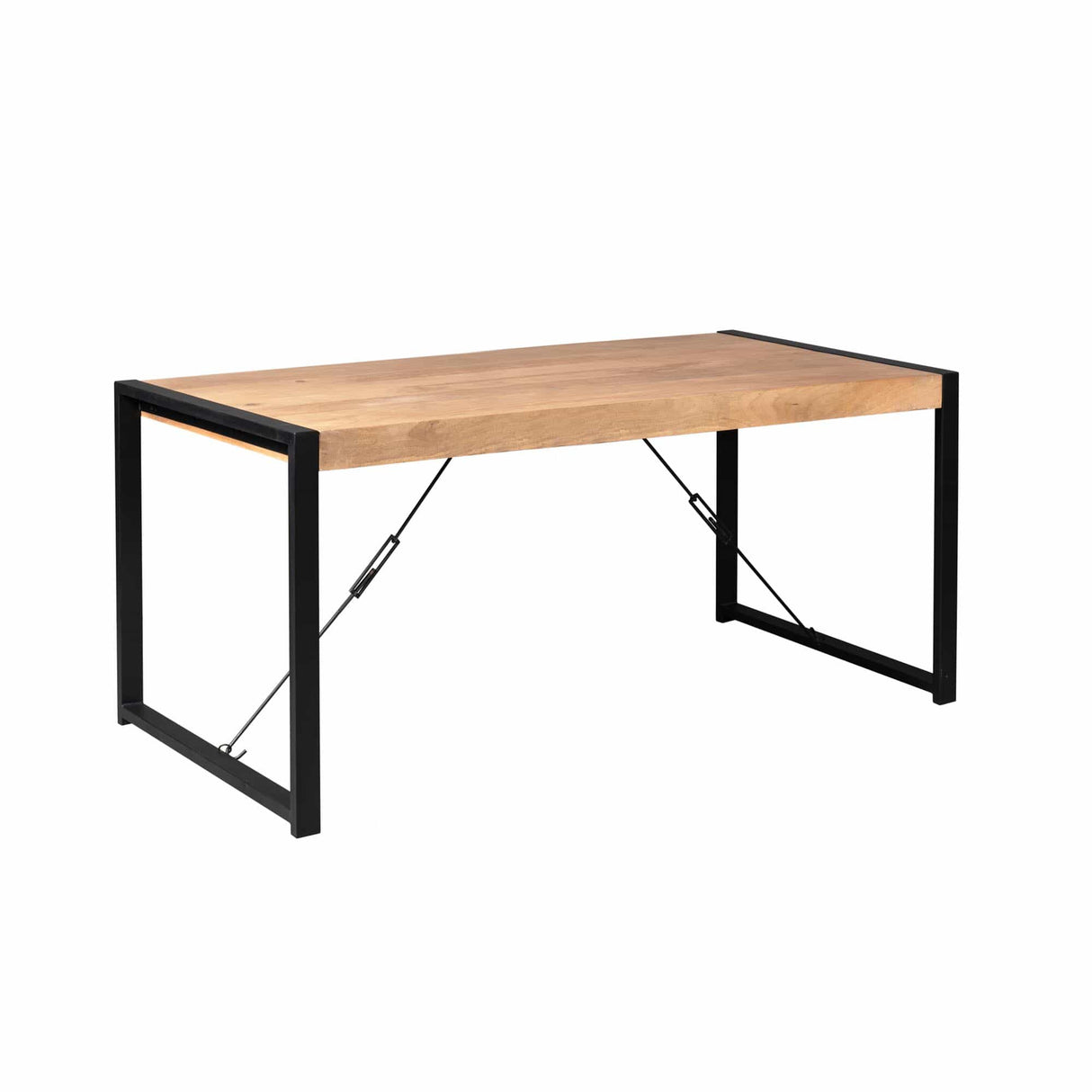 Eettafel - Naturel Mangohout - 180x90 cm - Industrieel U-poot Frame Kitchen & Dining Room Tables Starfurn