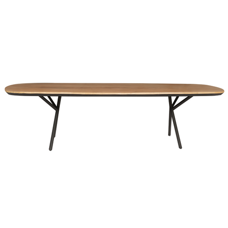 Eettafel van naturel mangohout, 200 cm, met zwarte metalen U-poot, foto 5
