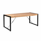 Eettafel - Naturel Mangohout - 200x90 cm - Industrieel U-poot Frame Kitchen & Dining Room Tables Starfurn